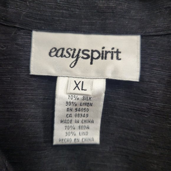 Vintage Easy Spirit Silk Linen Blend Minimalist Button Down XL - Picture 8 of 10